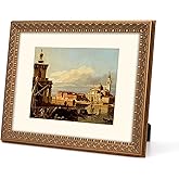 WYNCO 11x14 Antique Gold Ornate Vintage Classic Picture Frame, With Mat 8x10 inches, Real Glass Protection, Horizontal or Vertical Display