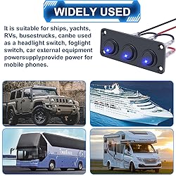Rocker Switch Panel 20A Waterproof On Off 12V