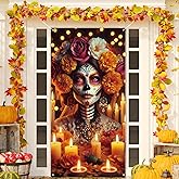 Dia De Los Muertos Door Cover Day of The Dead Banner Sugar Skull Altar Mexican Fiesta Party Decorations and Supplies for Home
