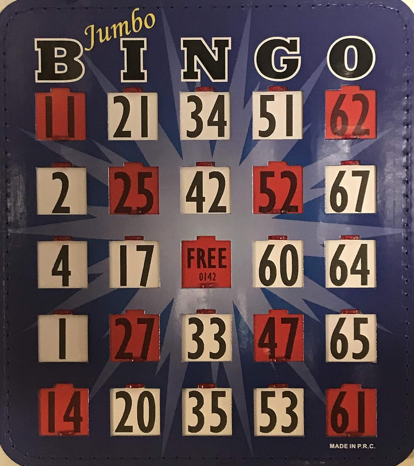 Jumbo 5 Stitched Easy Read Bingo Shutter Slide Cards (Blue) Amazon.co