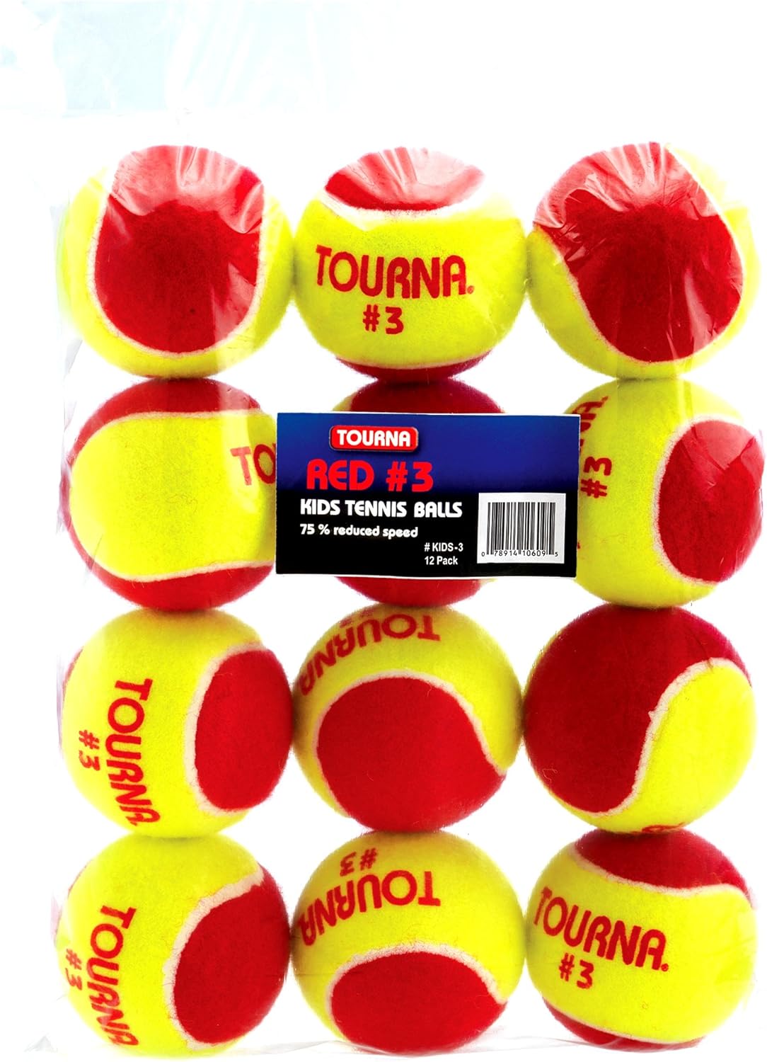 Tourna Low Compression Quickstart Tennis Balls for 36Feet Court (Pack