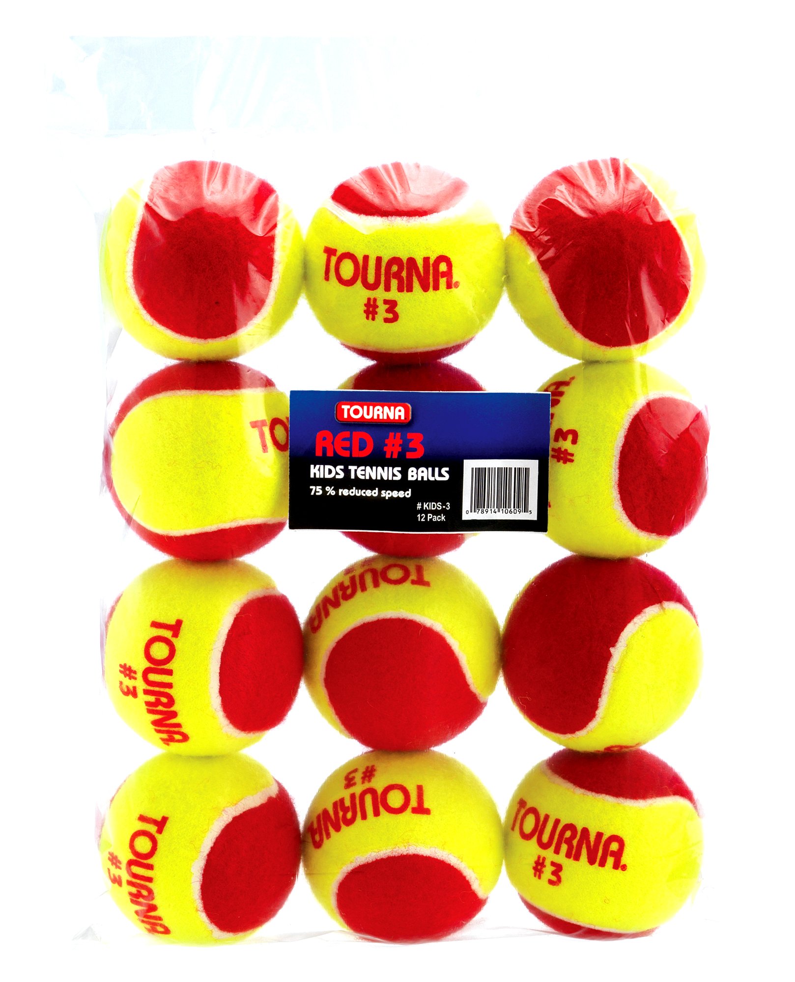 Tourna Low Compression Quickstart Tennis Balls for 36-Feet Court (Pack of 12)