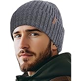 OUTDOOR SHAPING Merino Wool Beanie for Men & Women, Unisex Daily Cuffed Plain Knit Hat, Soft Warm Winter Hat