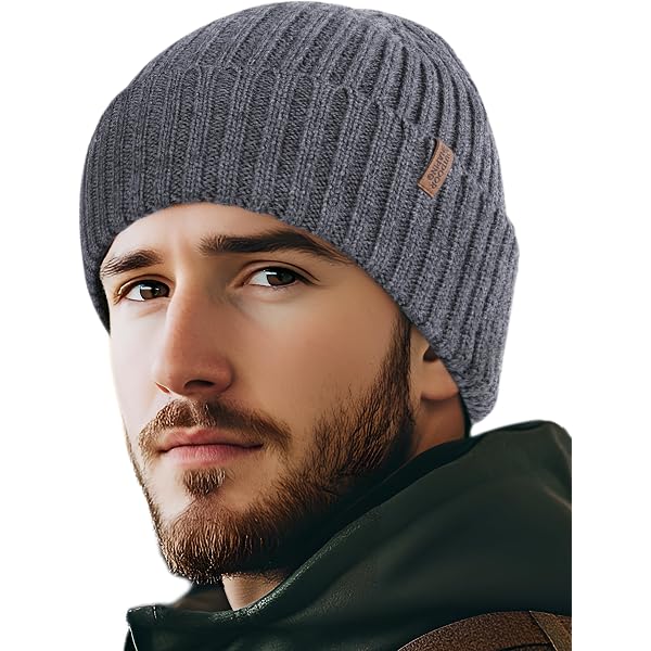 Shorts Of Hawick Men's 100% Cashmere Beanie - 8-Ply, Made In Scotland, Dark Gray, One Size Fits All (27" Stretch) - View #13