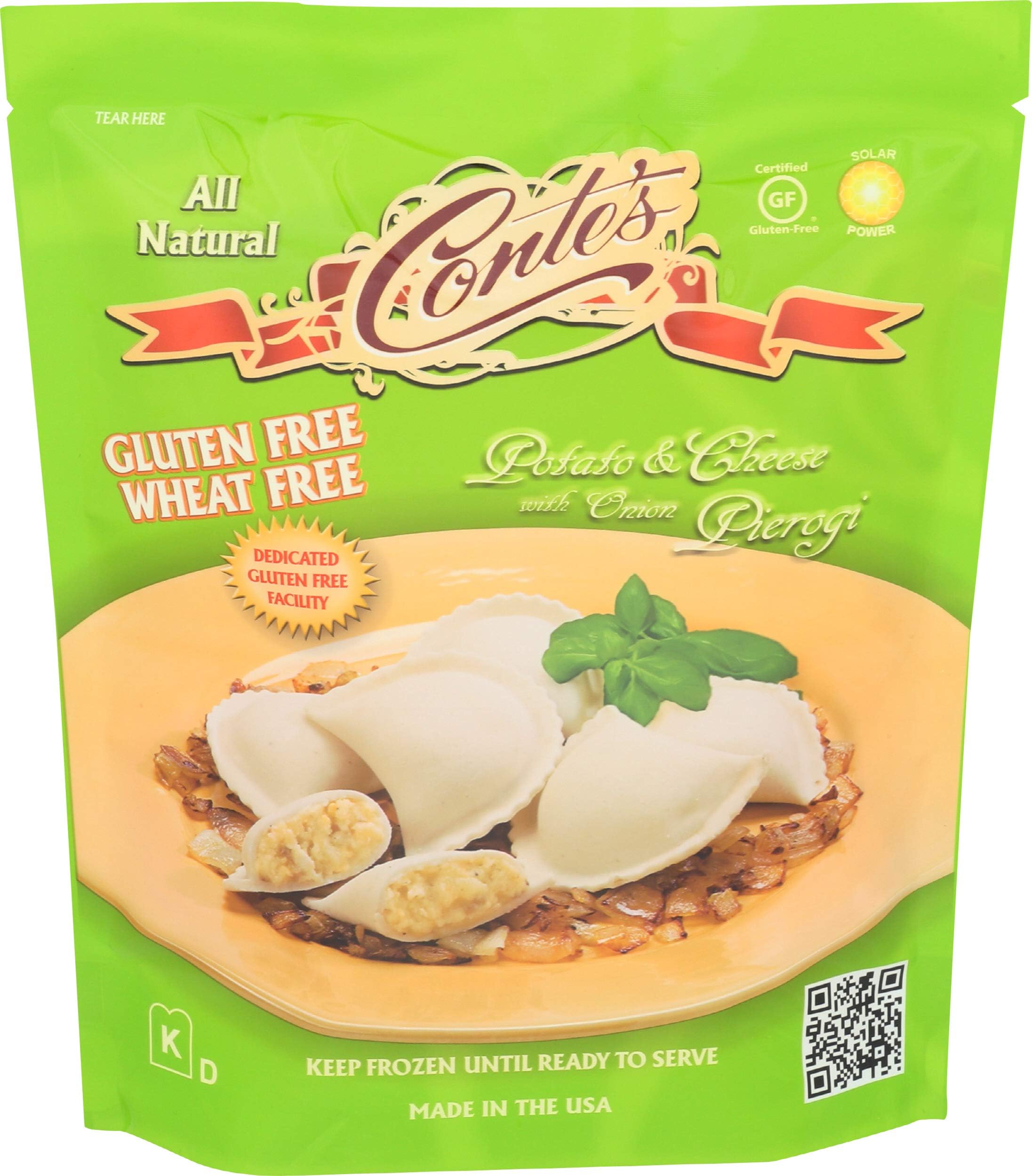 Contes Pasta Co, Pierogies Potato And Cheese With Onion Wheat Free Gluten Free, 12 Ounce