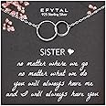 EFYTAL Sister Necklaces, 925 Sterling Silver 2 Circle Necklace for Women, Sister Necklace Gifts from Sister, Gifts for Sisters from Sisters, Sister Birthday Gifts from Sister