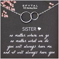 Matching Sister Necklaces - 925 Sterling Silver Heart Necklace Set Of 2, Dainty Best Friend Gift