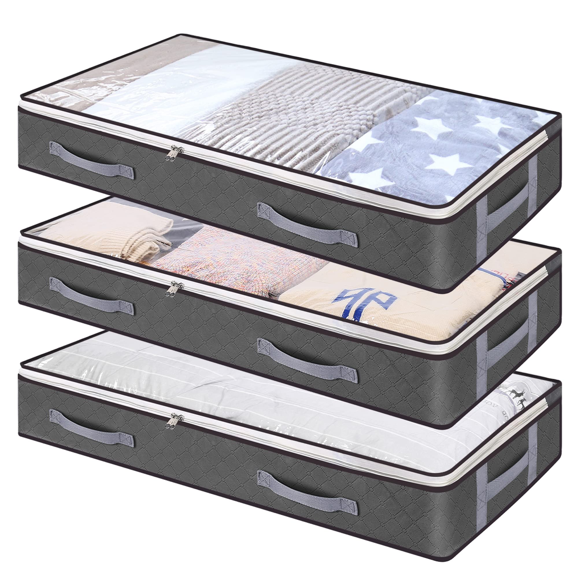 Vieshful 3 Pack Underbed Storage Bags 75L Foldable