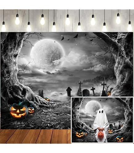 Halloween Hintergrund 3x2,5 M – Gruselig, Mit Burgtor & Sternenhimmel, Vinyl-Stoff Für Fotografie & Dekoration