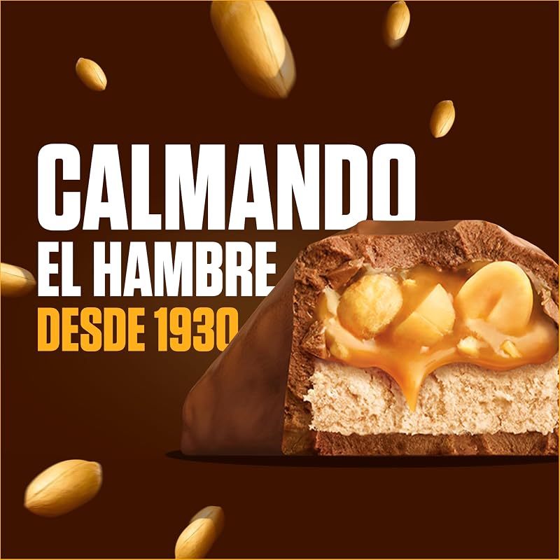 Chocolatina con Crema de Cacahuete, Caramelo y Cacahuete recubiertos de Chocolate con Leche (24 x 50g)