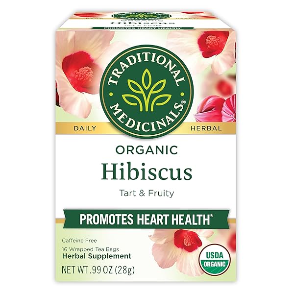 TRADITIONAL MEDICINALS ORGANIC, HIBISCUS TEA – SUPPORTS NORMAL...