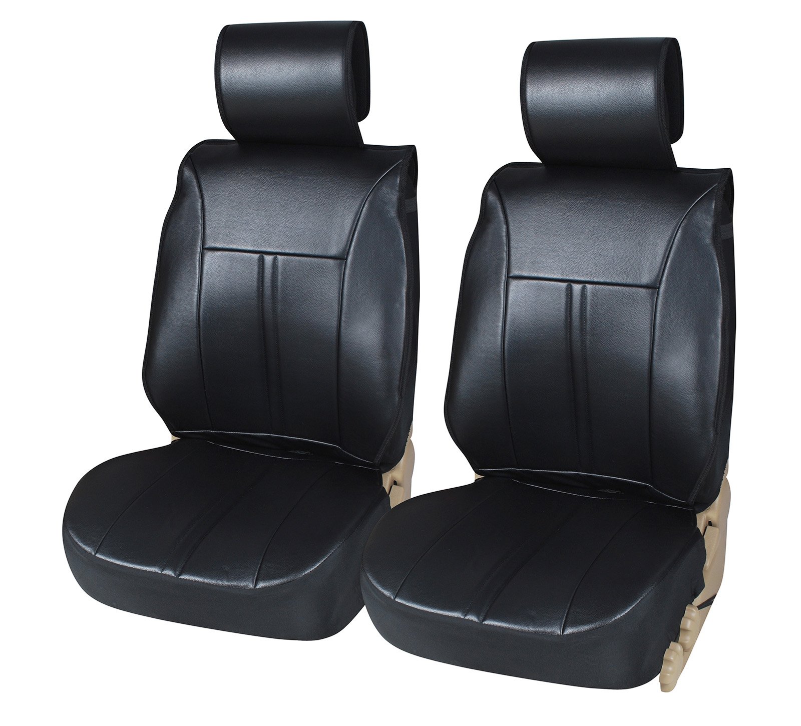 Galleon 120901S Black2 Front Car Seat Cover Cushions Leather Like