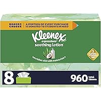 Kleenex Expressions Soothing Lotion Facial Tissues with Coconut Oil, Aloe & Vitamin E, 8 Flat Boxes, 120 Tissues Per Box…