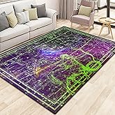 Washable Non-Slip Area Rug, Constellation Design Teen Carpet Rug Doormat, Low-Pile Floor Carpet for Computer Children Bedroom Indoor Front Entrance Living Room Office (Green Sagittarius, 70