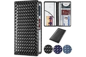 HOURUNTALL Car Registration and Insurance Holder Glove Box Vehicle Document Organizer for Driver's License,Auto Black Premium PU Men