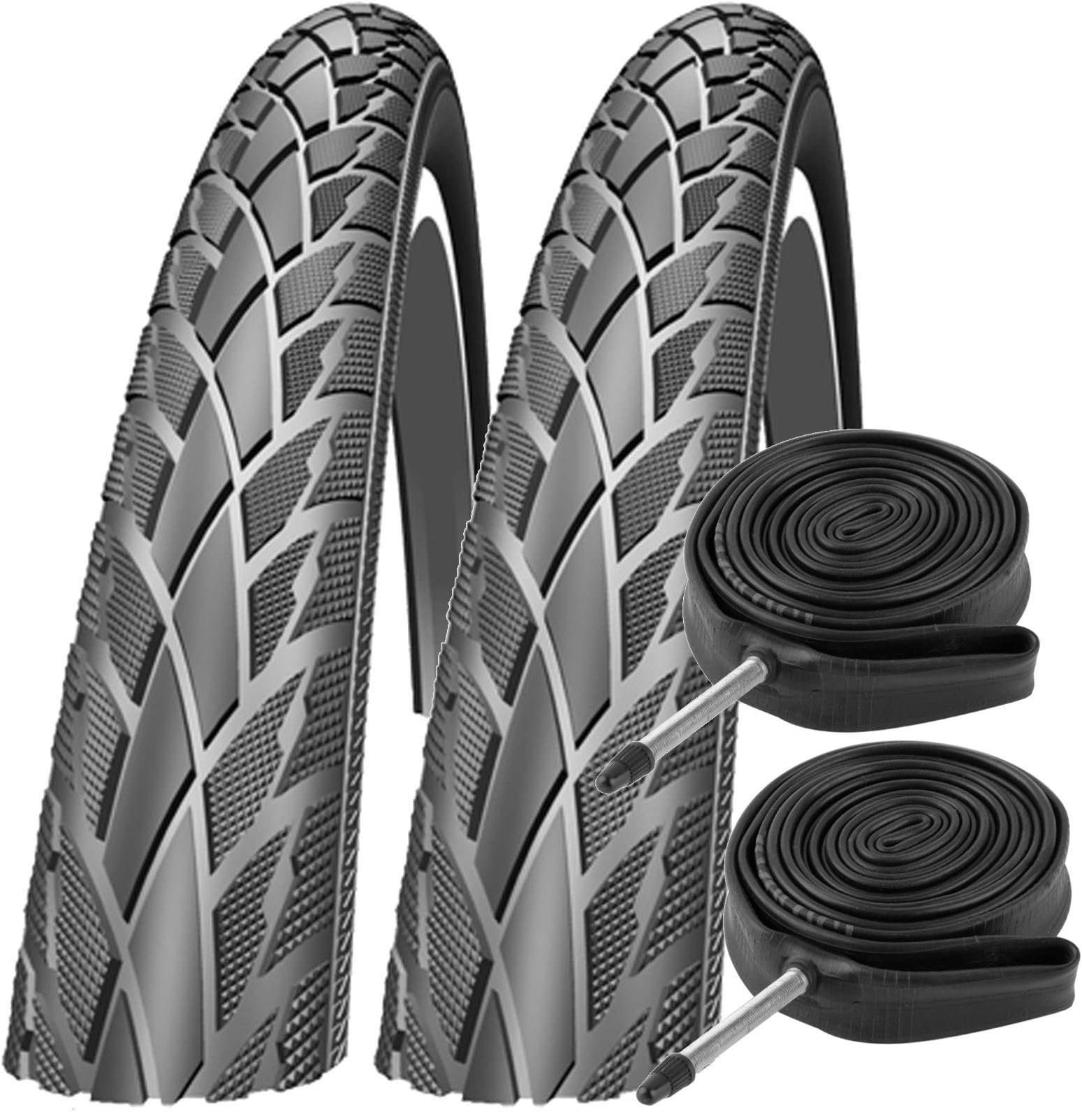 SchwalbeRoad Cruiser 26" x 1.75 Slick Mountain Bike Tyres with Presta Inner Tubes (Pair)