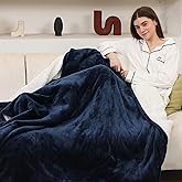 ESTINGO Twin Size Heated Blanket Electric Blanket Twin, Ultra Soft Electric Heating Blanket Twin Size with 5 Heating Levels & 10 Hours Auto Off, 62"x84", Navy Blue