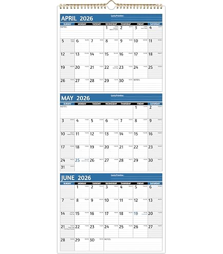 Amazon.com: Wall Calendar 2026-2027 - 3 Month Calendar Vertical