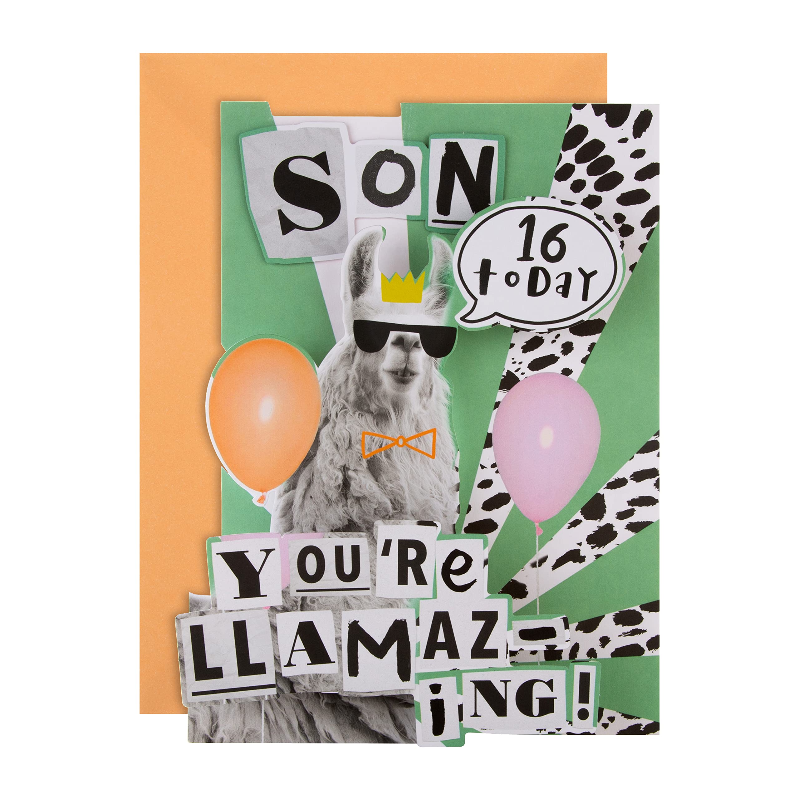 Hallmark 16th Birthday Card for Son - Die-cut 3D Design