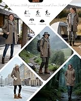 33,000ft Women Softshell Jacket Hooded Waterproof Windproof Khaki XL view 2