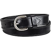 Dickies womens Casual Leather Jean Workwear Belt With Round Harness Buckle