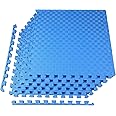 Fitvids Puzzle Exercise Mat with EVA Foam Interlocking Tiles for MMA, Exercise, Gymnastics and Home Gym Protective Flooring, Multiple Sizes and Colors