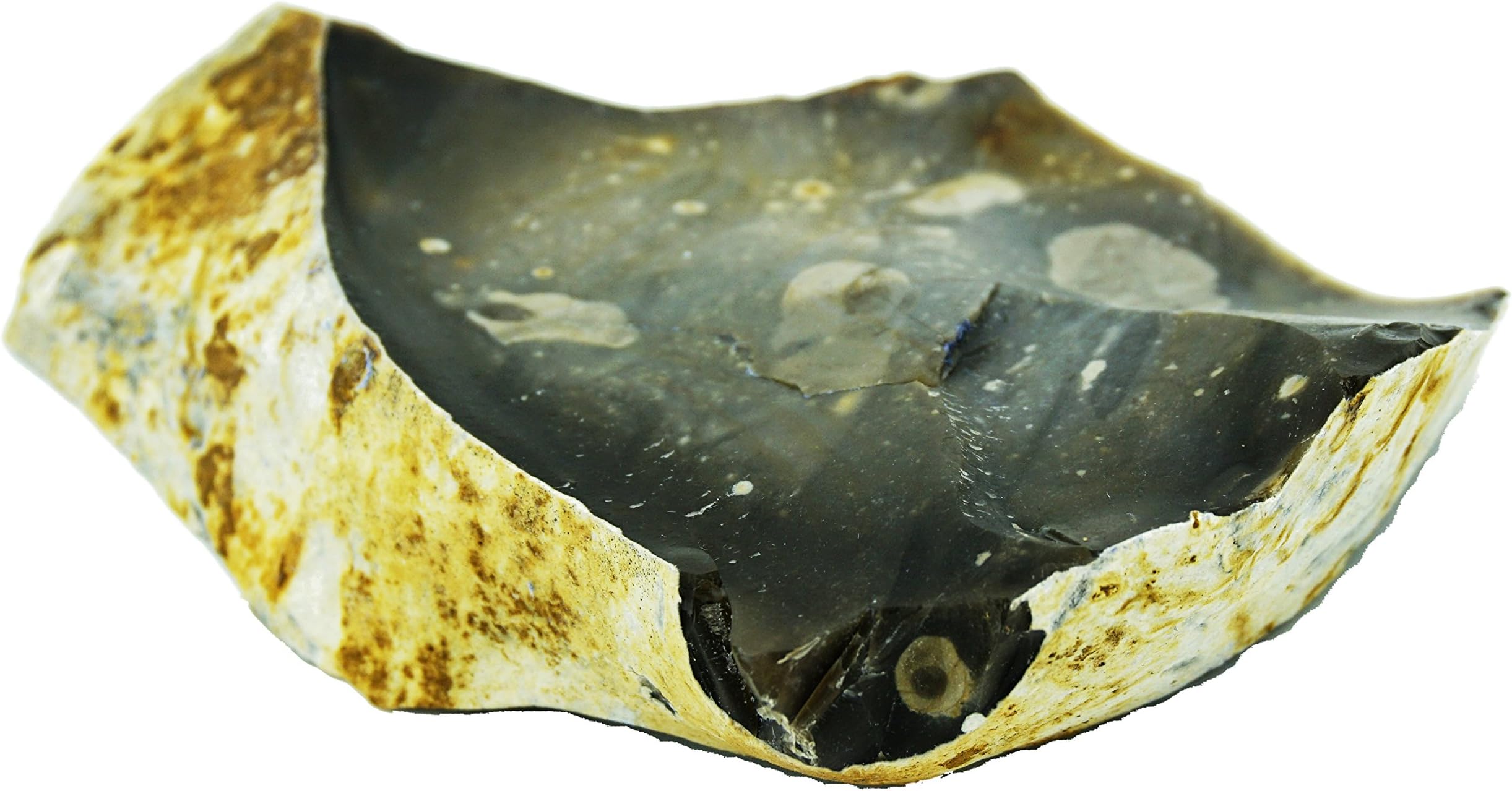 Large Natural Real English Black Flint Arrow Spear Axe Head Flintlock Knapping