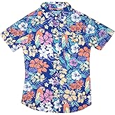 Tommy Bahama Boys Classic Woven Button-Down Short-Sleeve Hawaiian Shirt with Pocket for Kids