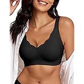 Far-free Women's Wireless Push Up Bra Seamless Full Coverage Support Bralette No Underwire Comfort Everyday T-Shirt Bra