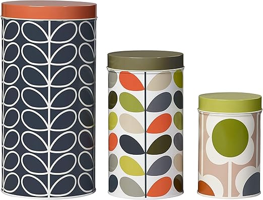 Amazon Com Orla Kiely Assorted Storage Food Tins Flower Print