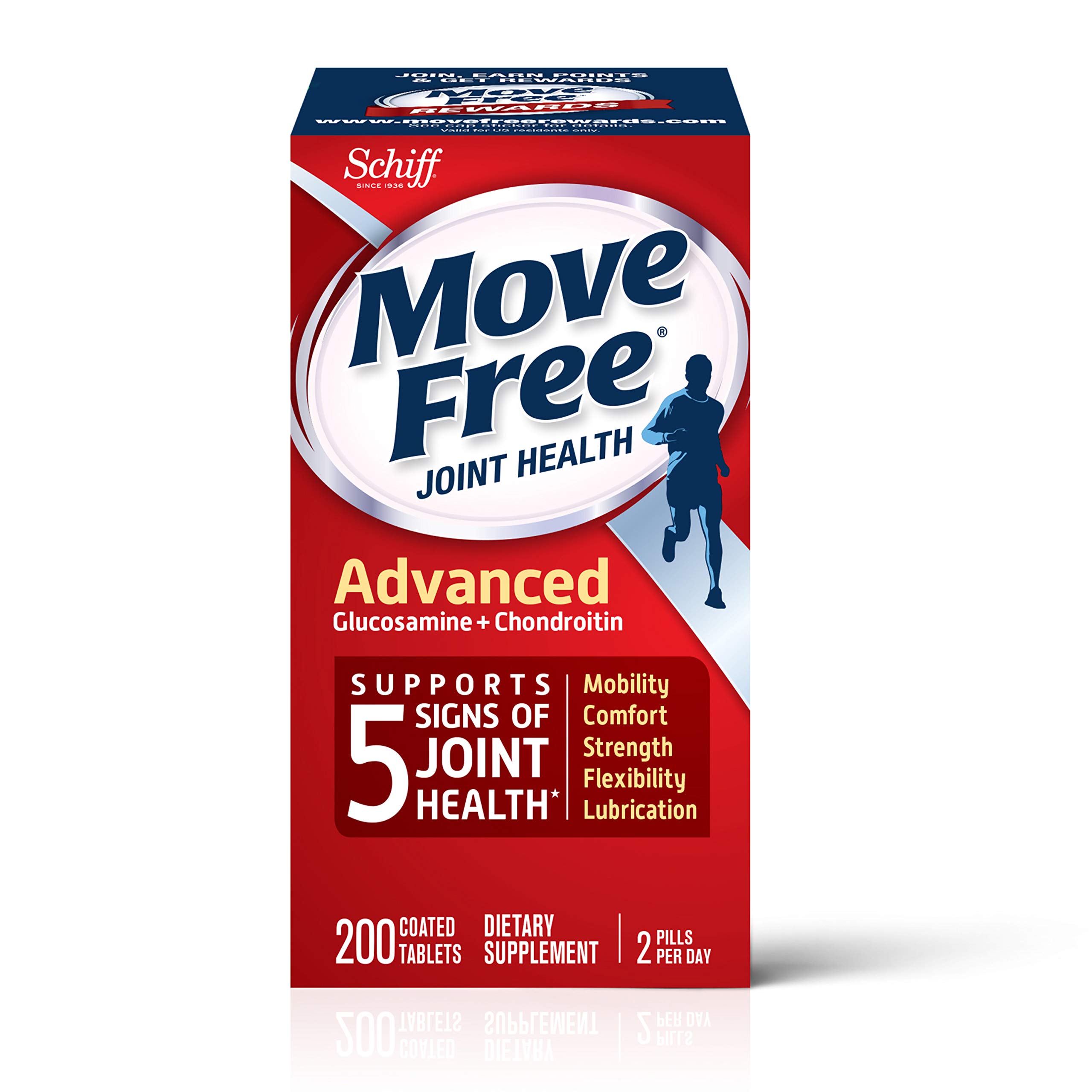 Move Free Joint Health Advanced Glucosamine & Chondroitin 200 Count Exp