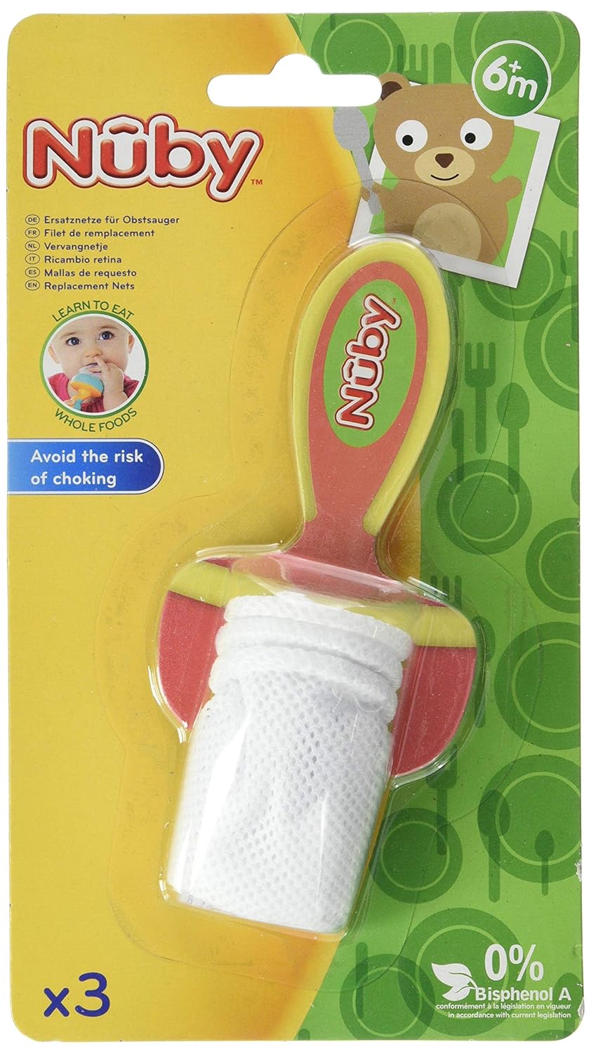 Nuby ID5362 - Fruchtsauger Ersatzset, 3-er Pack