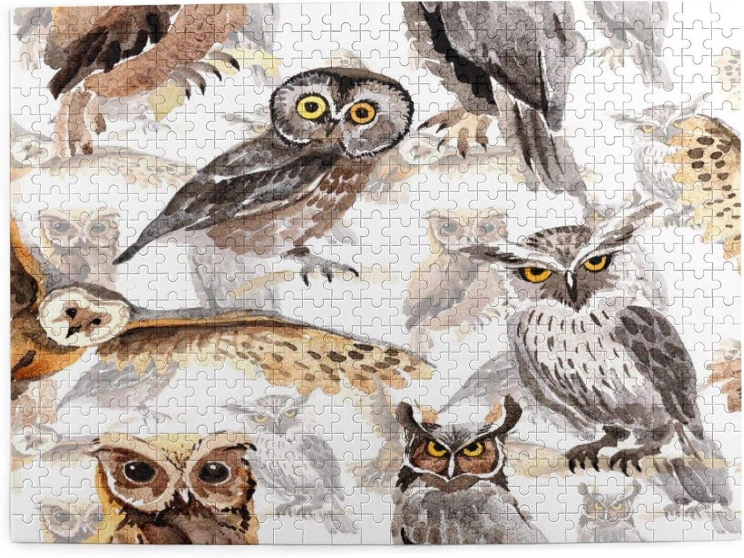 Yhouqukhdeueh Jigsaw Puzzles 500 Pieces,Sky Bird Owl Pattern In A
