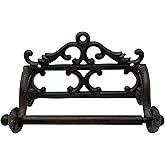Comfy Hour Decorative Cast Iron Toilet Paper Holder, Wall Mount Vintage Tissue Holder for Bathroom, Rustic Farmhouse Style Pa
