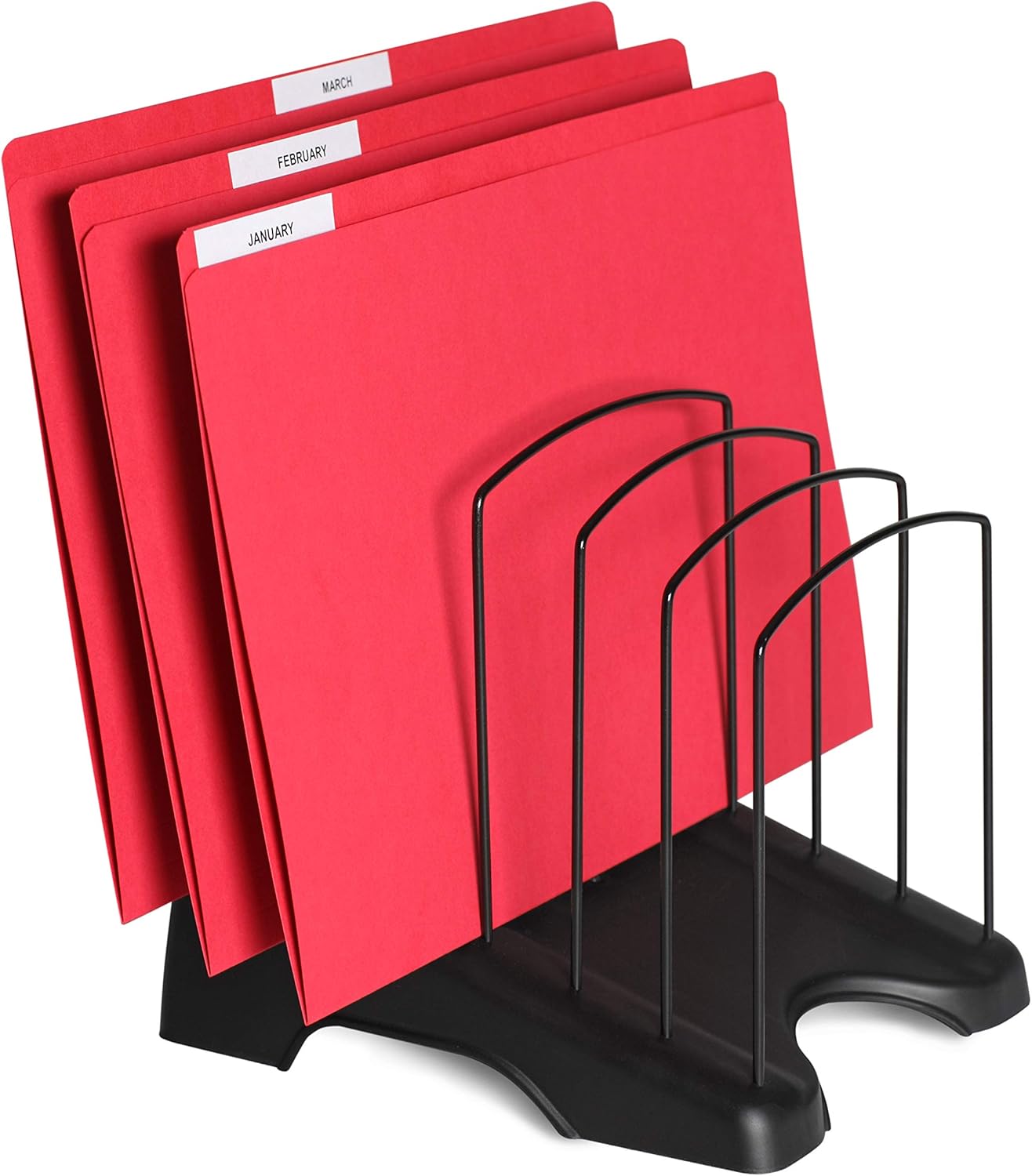 Eco-Tidy, Step File Organizer Rack, Six Section Step Up Increasing in Height, Rubber Feet, Easy Handles : Office Products