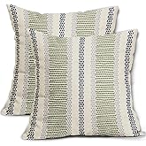 Aytipun Navy Blue Lime Green Pillow Covers 18x18 Set of 2 Gray Grey Dot Print Striped Decorative Outdoor Pillowcases Boho Rustic Farmhouse Decorative Throw Cushion Case Decor for Couch Sofa Bed