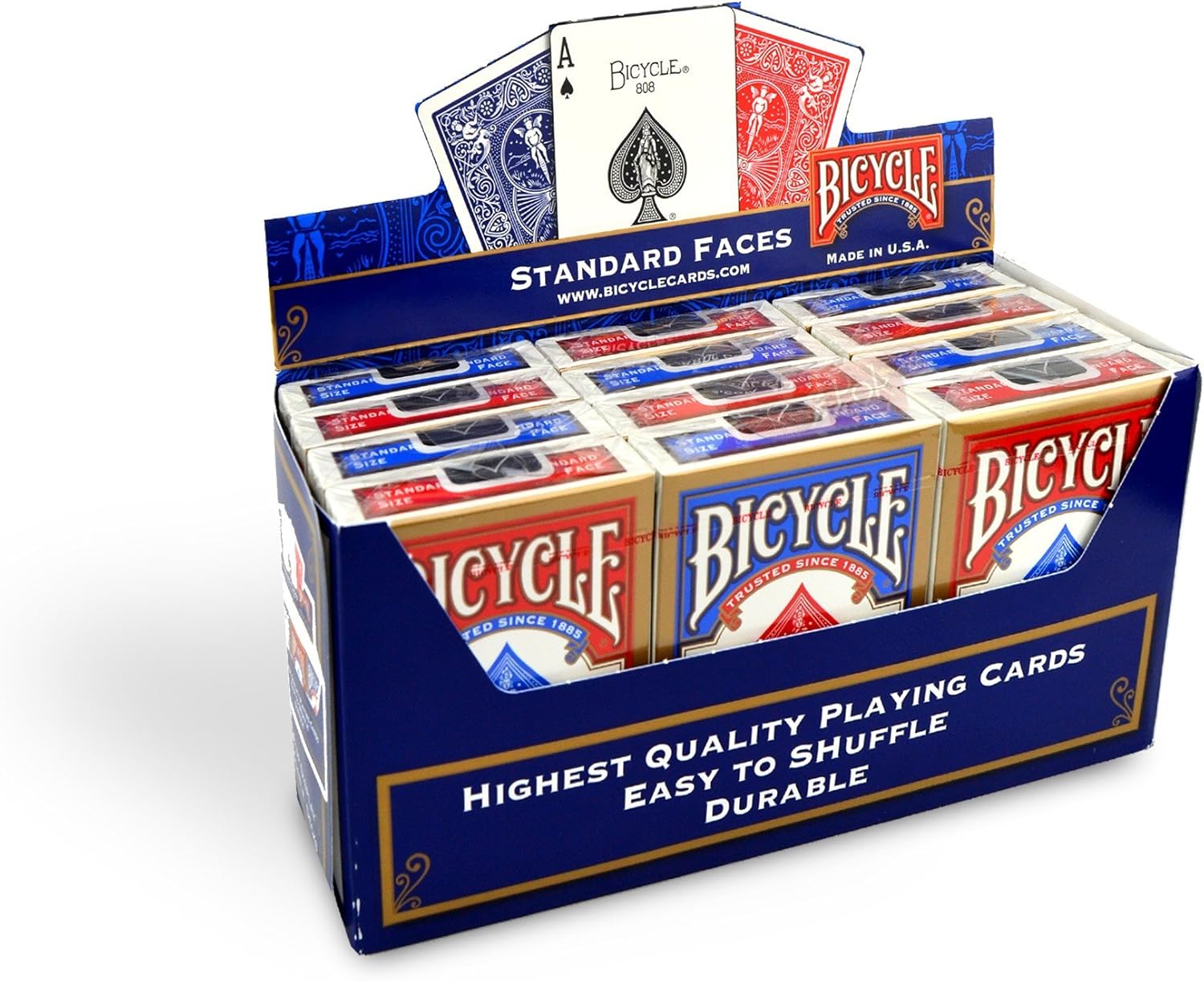 Bicycle 12 Barajas Formato Poker - 6 Azules / 6 Rojos: Amazon.es: Juguetes y juegos