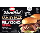 HORMEL BLACK LABEL Fully Cooked Bacon, Thick Cut Bacon, 6.3oz, Family Pack | Precooked Bacon. 5g Protein (9%DV). Gluten-free, Keto Snacks. Perfect for a Quick Meal - Breakfast, Sandwiches