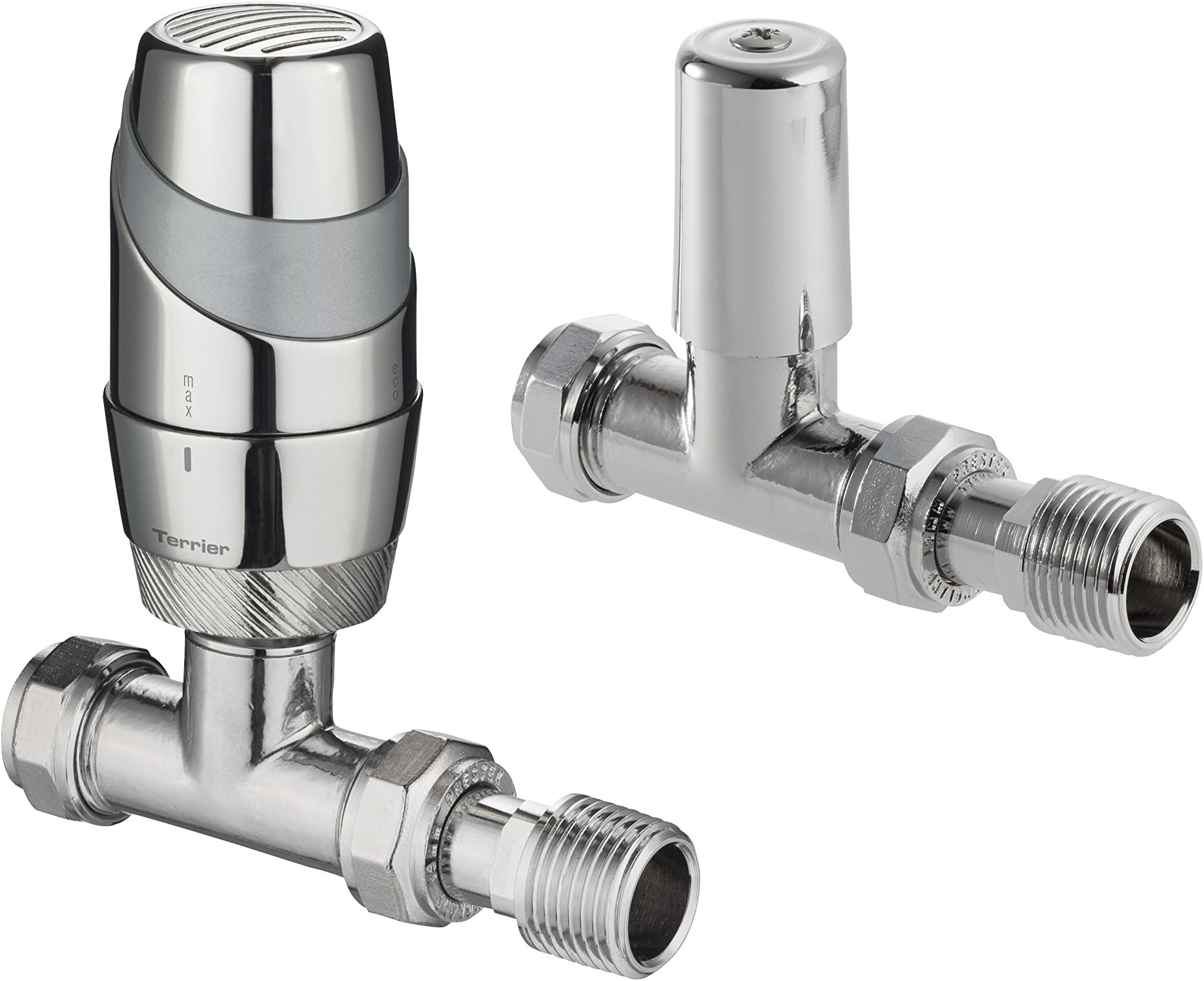 Terrier 632331 Two Tone Chrome Valve with 10 mm Straight Bodied and Lock Shield Valve by Terrier