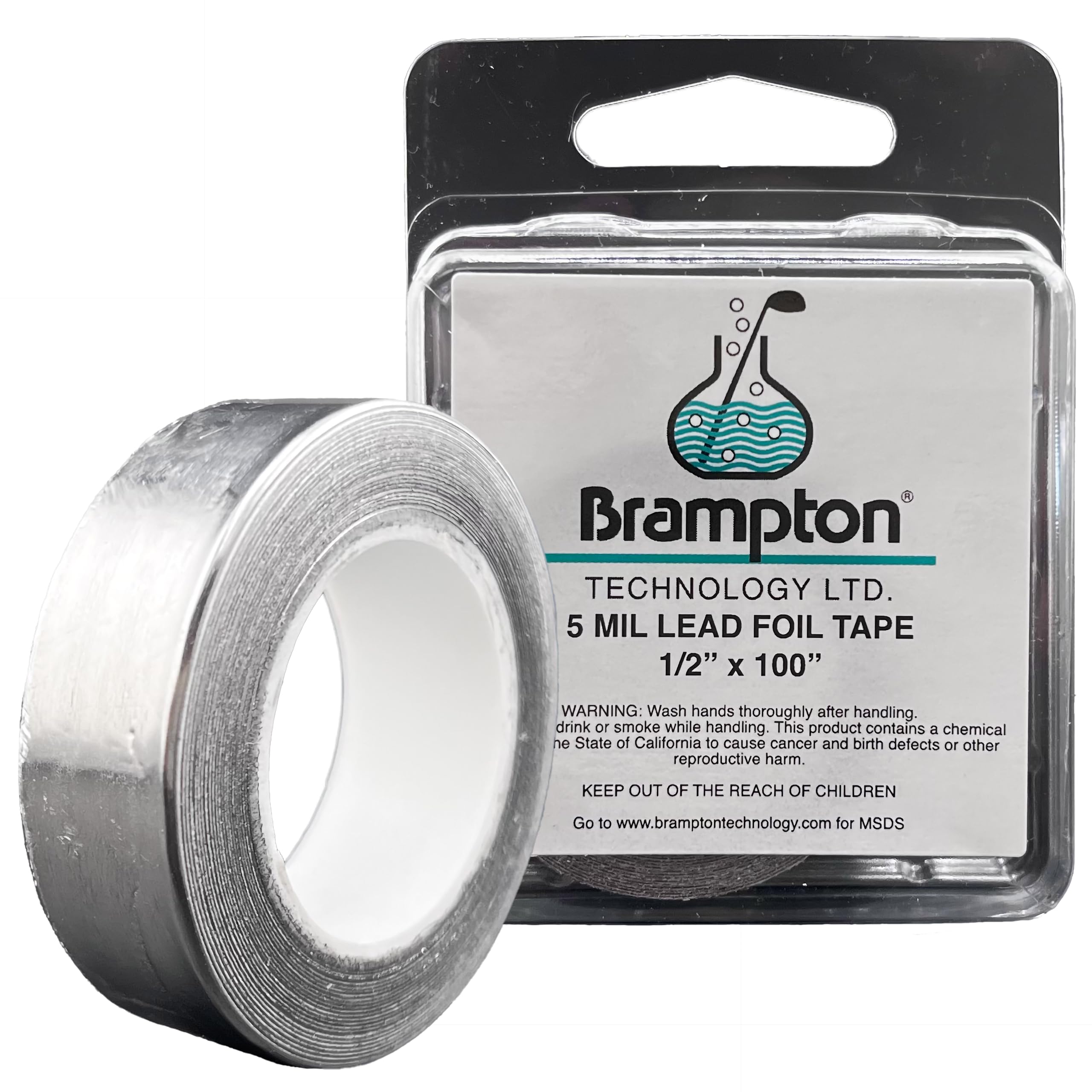 Brampton Golf Lead Tape 1/2” x 100” (5 mil) - Easy to Cut and Apply - Stays on in All Weather - Adjust Swing Weight and Feel - Lead Tape for Golf Clubs, Golf Heads, Pickleball, Tennis, and Fishing
