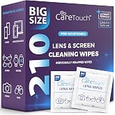 210 Count Lens Wipes for Eyeglasses, Eyeglass Cleaning Wipes Pre-moistened Individually Wrapped Scratch-Free Streak-Free Eye Glasses Cleaner Wipes for Sunglasses, Camera Lens, Screens