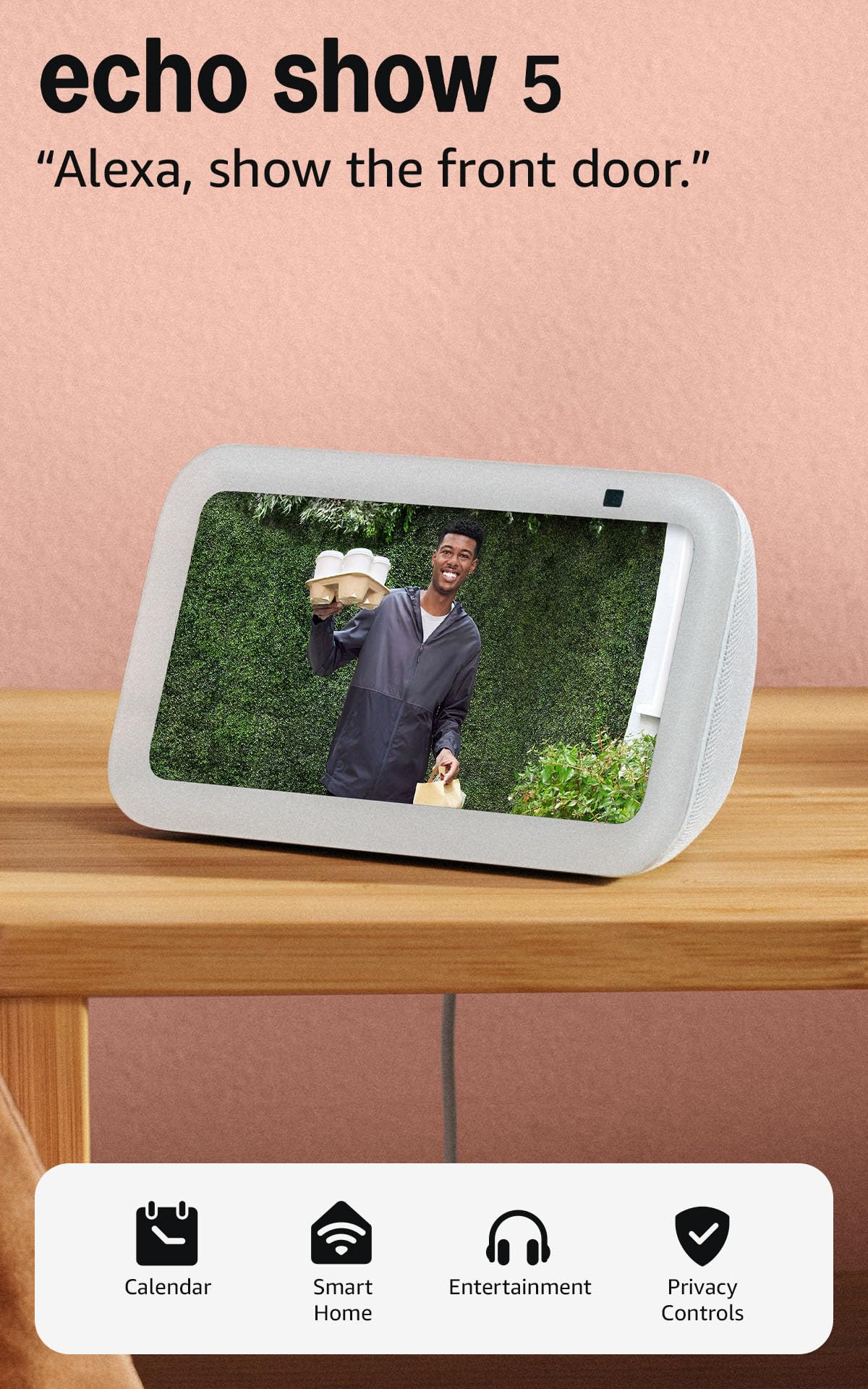 Amazon Echo Show 5 (newest model), Smart display with Alexa+ Early Access, 2x the bass and clearer sound, Glacier White