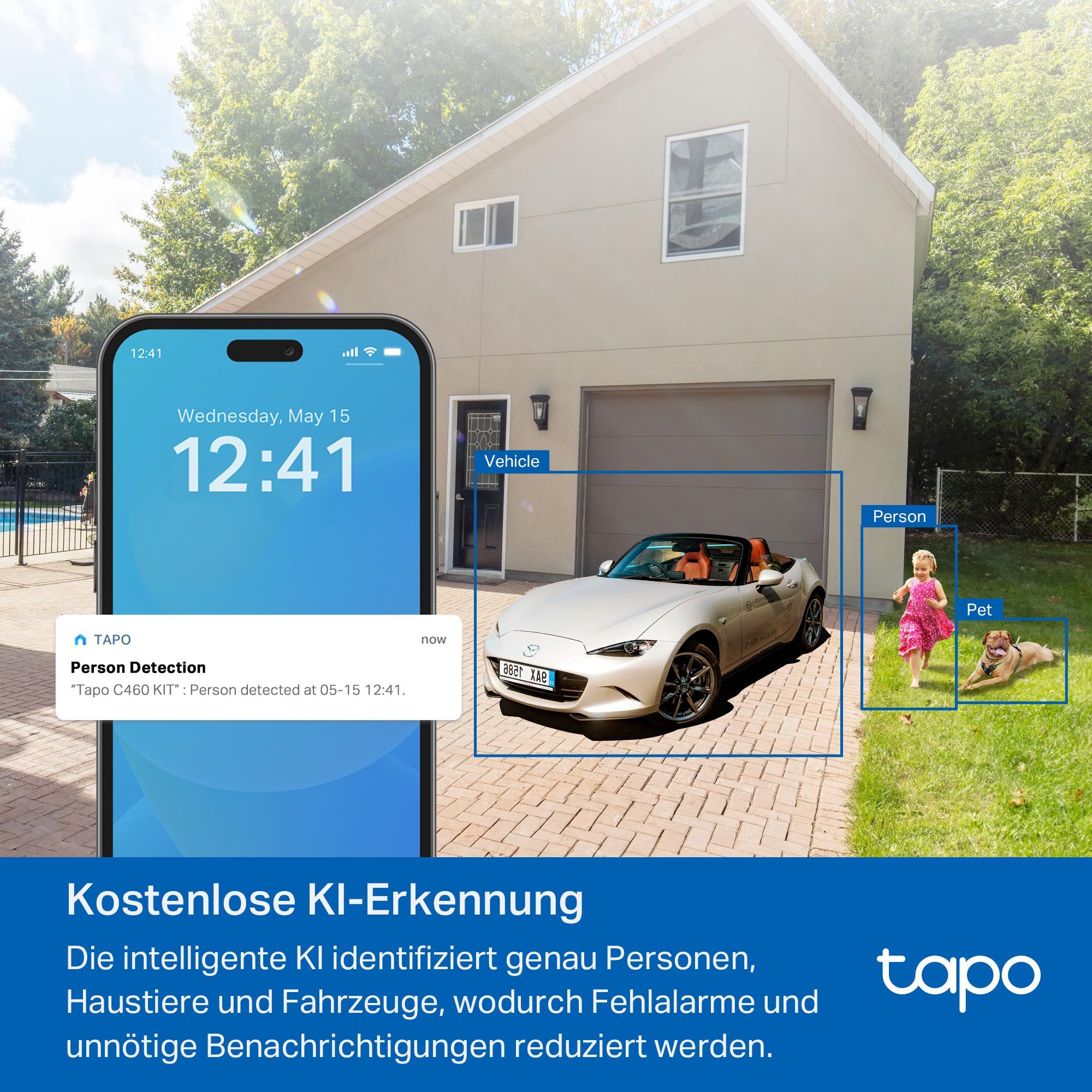 Tapo C460 KIT 4K 8MP Solar Überwachungskamera Aussen Akku, Starlight-Farb-Nachtsicht, Dual-Band WLAN, Magnetfuß, Verschlüsselte microSD-Aufzeichnung, KI-Erkennung, 10000-mAh-Akku 10