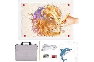 A4 Rechargeable Light Box with Bag, iVAOOZE Wireless Magnetic Tracing Light Pad, 5 Levels Brightness Light Table, Cordless Battery Powered Light Board for Diamond Painting Cricut Weeding Vinyl (White)