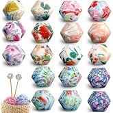 18Pcs Knitting Needle Stoppers, Silicone Knitting Needle Point Protectors Hexagon Print Knitting Needle Caps Cute Needle Minders for Knitting Accessories and Gadgets
