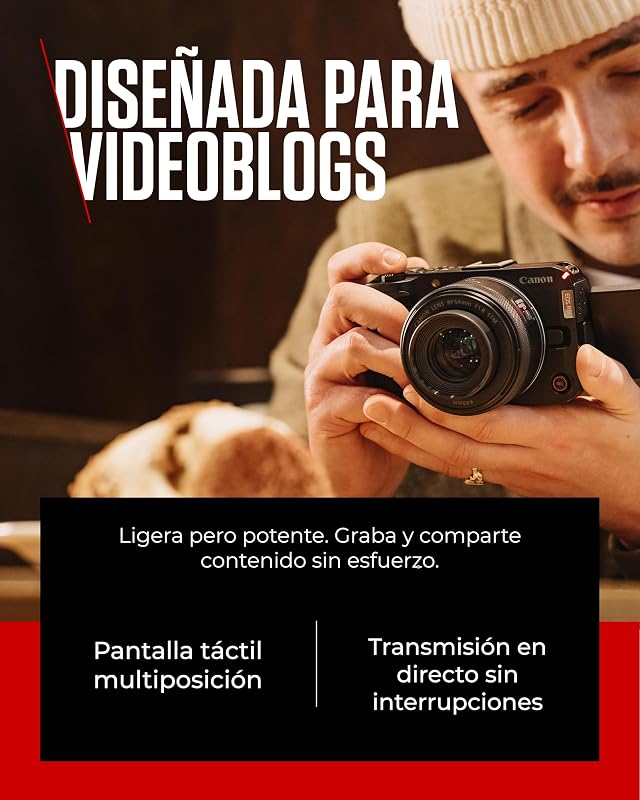 EOS R50 V - (Cuerpo de Cámara) para Vlogging Compatible con Objetivos Canon RF | Creadores de Contenido, Vlogs y Viajes | Conexión por Bluetooth