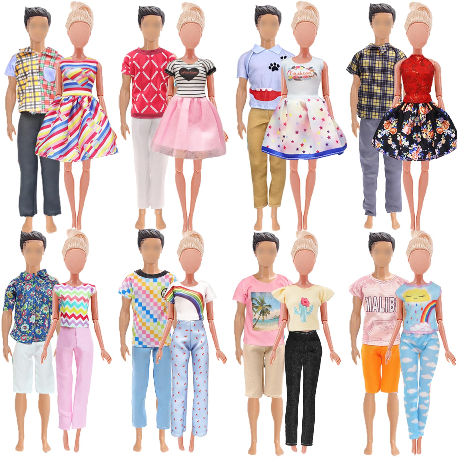 Photo 1 of 18 Pcs Clothes and Accessories for 12 inch Boy Doll 5 Outfits and 11.5 inch Girl Dolls 5 Outfits and 8 Accessories for Girl Kids in Random