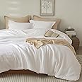 PHF Cotton Muslin Comforter Set King Size – Ultra Soft, Breathable & Lightweight Bedding Set for All Seasons, 3 Pieces - 1 Comfy Comforter 104"x90", 2 Pillow Shams 20"x36", White