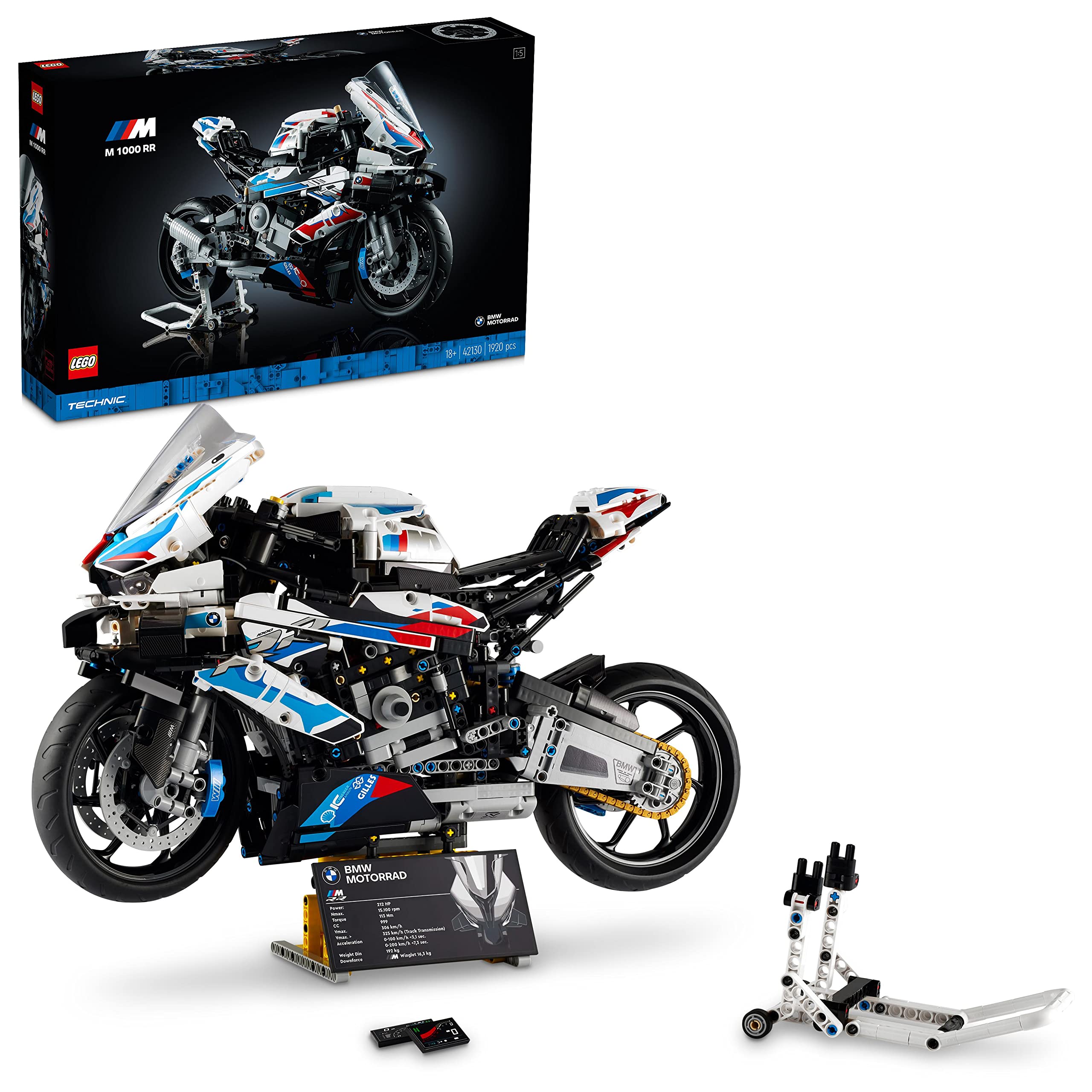 LEGO Technic BMW M 1000 RR, Moto da Costruire, Kit Modellismo per Adulti, Motocicletta da Collezione, Modellino Replica Superbike con Dettagli Originali, Idea Regalo per Uomo, Donna, Lui o Lei 42130