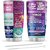 Virgo Gifts for Women,Virgo Zodiac Gifts, Astrology Gothic Witchy Constellation Insulated Tumbler Purple 20 OZ